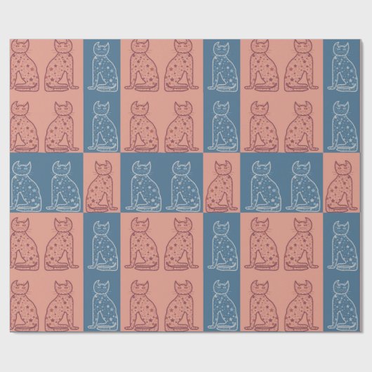 ネコ ラッピングペーパー (フラット)