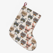 ネコ ラージクリスマスストッキング (正面 (吊り時))