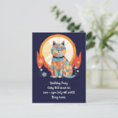 ネコ レトロパーティー招待状 インビテーションポストカード (スタンド正面)