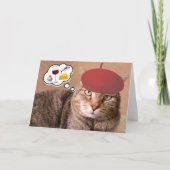 ネコ・ワイン・チーズ誕生日 カード (正面)