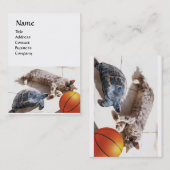 ネコ、亀、バスケットボール 名刺 (正面/裏面)