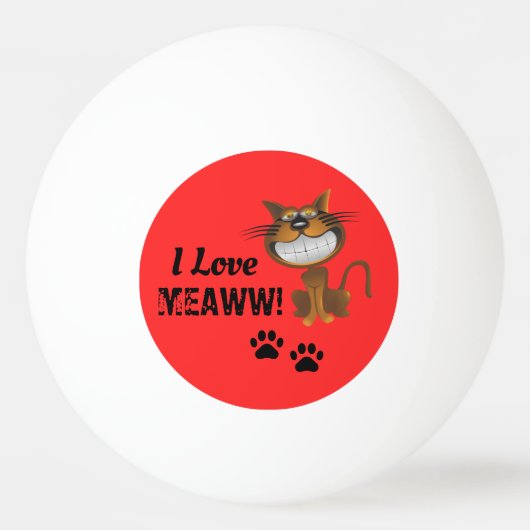 ネコ 卓球ボール (裏面)
