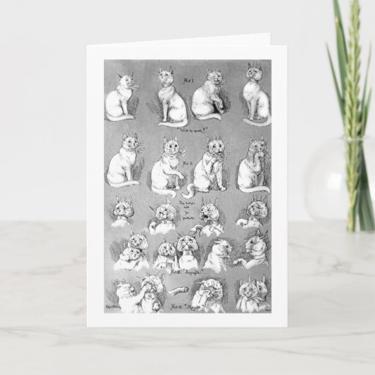 ネコ，求愛と結婚，花嫁，ルイ・ワイン カード (正面)