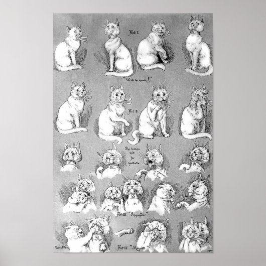 ネコ，求愛と結婚，花嫁，ルイ・ワイン ポスター (正面)