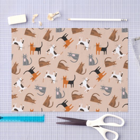 ネコ 薄葉紙 (クラフト)