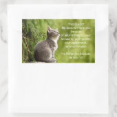 ネコ 長方形シール (バッグ)