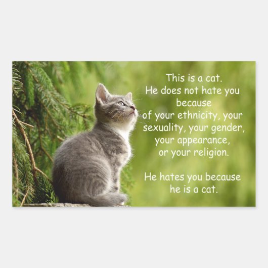 ネコ 長方形シール (正面)