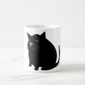 ネコ,黒,大,太 コーヒーマグカップ (中央)