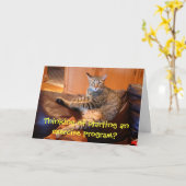 ネコ – wannaエクササイズ誕生日カード カード (黄色い花)