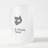 ネコBooラザーリンス反復 フロストグラスビールジョッキ (正面左)