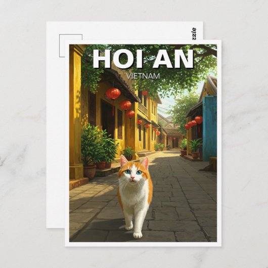 ネコinホイアンベトナム旅行 ポストカード (正面/裏面)