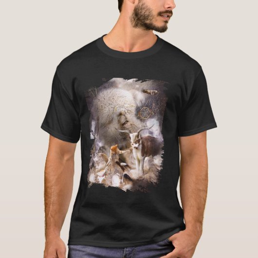 ネコLlama – 猫と一緒に踊るラマ Tシャツ (正面)