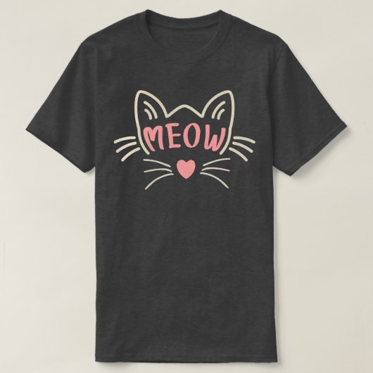 ネコMeow 1 Tシャツ (デザイン正面)