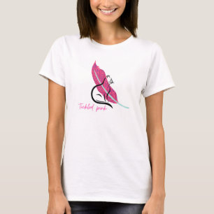 ネコTシャツくすぐりピンク Tシャツ