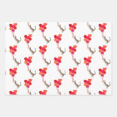 ネコValentines Red、Pink、White ラッピングペーパーシート (正面)