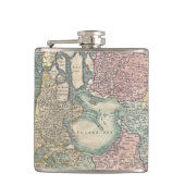 ネザーランドのヴィンテージの地図(1799年) フラスク (正面)