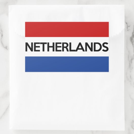 ネザーランド国旗の記号の名前の文字 長方形シール (バッグ)