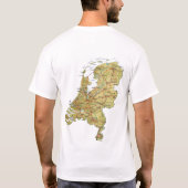 ネザーランド旗および地図のTシャツ Tシャツ (裏面)