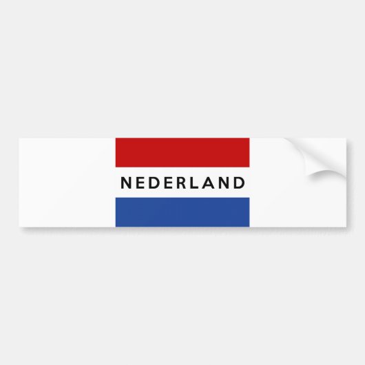 ネザーランド旗の国のnederlandの文字の名前のオランダ バンパーステッカー (正面)
