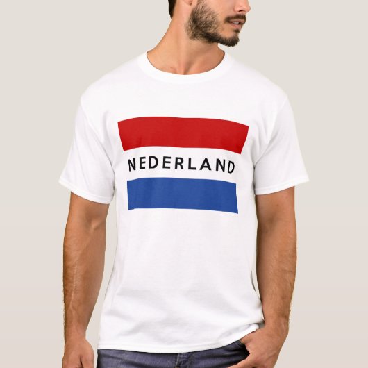 ネザーランド旗の国のnederlandの文字の名前のオランダ tシャツ (正面)