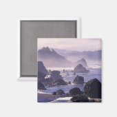 ネシカ島の近くのオレゴン州沿岸に霧が立っていた。 マグネット (正面/裏面)