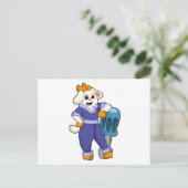 ネジ回しを持ったメカニックとしてのゴリラ ポストカード (スタンド正面)