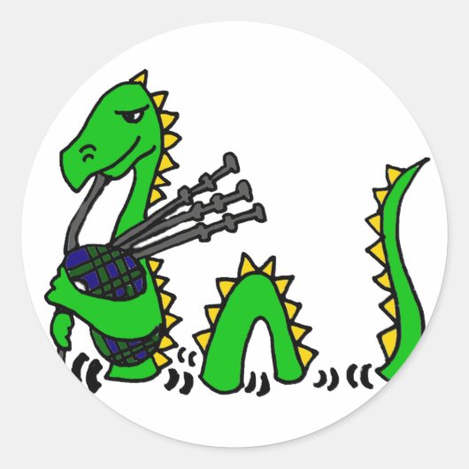 ネスおもしろいモンスターズ遊ブルーバグパイプ ラウンドシール (正面)