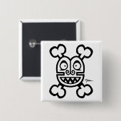 ネスのスカル及び骨のロゴ 缶バッジ (正面&裏面)