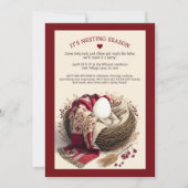 ネスティングお洒落パーティー居心地の良い暖かい巣ベビー卵 招待状 (正面)