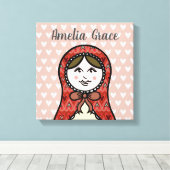 ネスティングドパーソナライズされたルロシアのマトリョークキャンバス キャンバスプリント (インサイチュ (ウッドフロア))