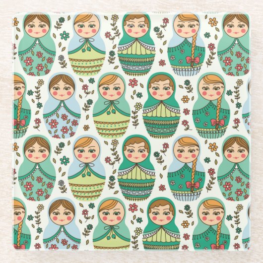 ネスティングドールガラスコースター ガラスコースター (正面)