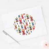 ネスティングドールパターン ラウンドシール (封筒)