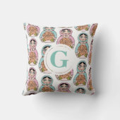 ネスティングドールパーソナライズされたマトリョーシカ枕 クッション (裏面)