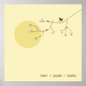 ネスティングバーズファミリーベビー子供部屋アートプリント ポスター (正面)