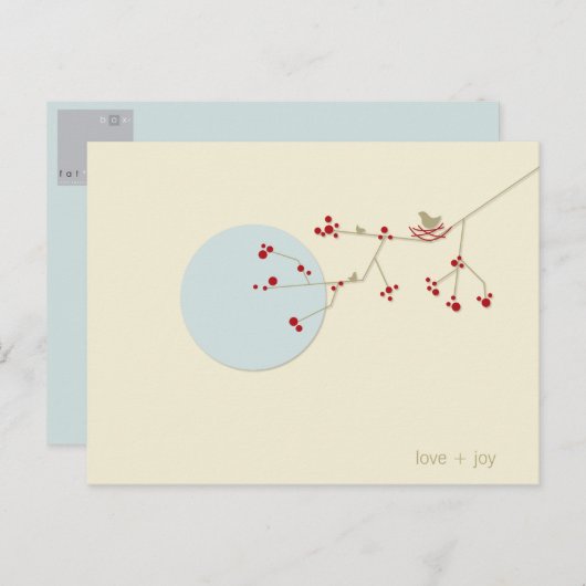 ネスティングバードとファミリーベビーありがとうポストカード ポストカード (正面/裏面)