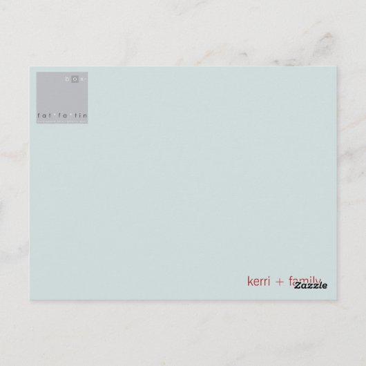 ネスティングバードとファミリーベビーありがとうポストカード ポストカード (裏面)