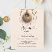 ネスティングバードパーティー巣の赤ちゃんシャワー招待