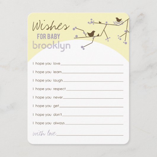 ネスティングバードファミリーのベビーゲームカード アドバイスカード (正面)