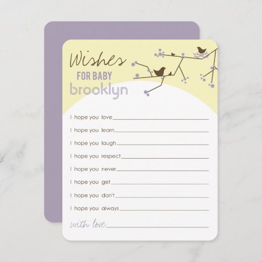 ネスティングバードファミリーのベビーゲームカード アドバイスカード (正面/裏面)