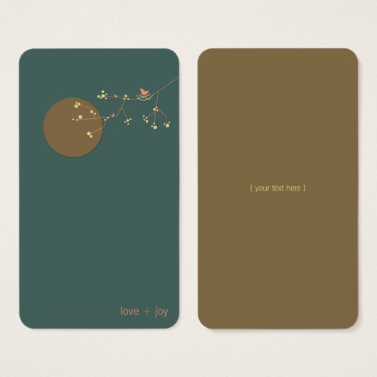 ネスティングバードファミリーベビーシャワーDIYお気に入りギフトラベル (正面&裏面)