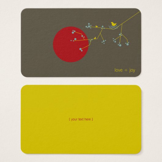 ネスティングバードファミリーベビーシャワーDIYお気に入りギフトラベル (正面&裏面)