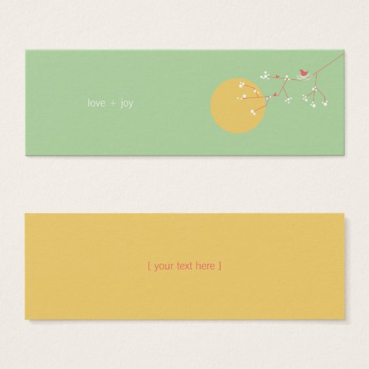 ネスティングバードファミリーベビーシャワーDIYお気に入りギフトラベル (正面&裏面)