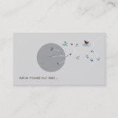 ネスティングバード+ファミリーブルーカスタム新しいホームアドレス 名刺 (正面)