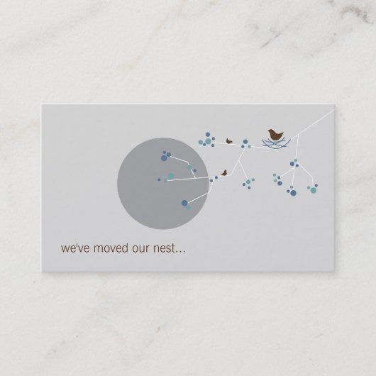 ネスティングバード+ファミリーブルーカスタム新しいホームアドレス 名刺 (正面)