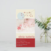 ネスティングバード&ファミリーベビーガール誕生のお知らせ 案内状 (スタンド正面)