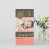 ネスティングバード&ファミリーベビーガール誕生のお知らせ 案内状 (スタンド正面)