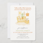 ネスティングパーティーベビークリブベビーシャワー 招待状 (正面)