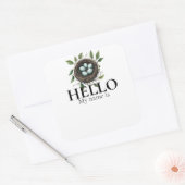 ネスティングパーティー名タグ鳥の巣 スクエアシール (封筒)