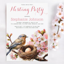 ネスティングパーティー鳥巣卵ピンクフローラ水色