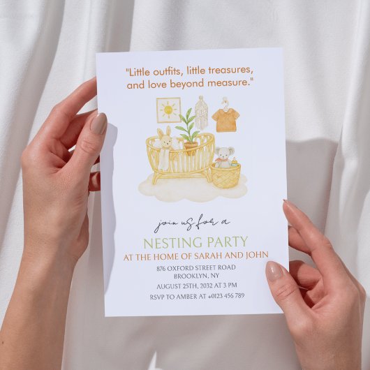 ネスティングパーティー ベビークリブ ベビーシャワー 招待状